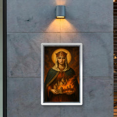 Saint Olga of Kyiv with burning city miniature poster 2