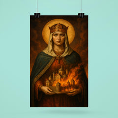 Saint Olga of Kyiv with burning city miniature poster 6