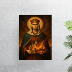Saint Olga of Kyiv with burning city miniature poster 7