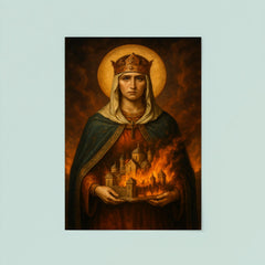Saint Olga of Kyiv with burning city miniature poster 8