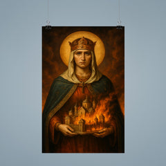 Saint Olga of Kyiv with burning city miniature poster 9