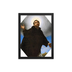 Saint Philippe Benizzi by Carlo Dolci framed print on a plain backdrop in size 12"x16".
