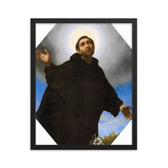 Saint Philippe Benizzi by Carlo Dolci framed print on a plain backdrop in size 16"x20".