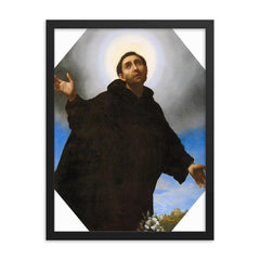 Saint Philippe Benizzi by Carlo Dolci framed print on a plain backdrop in size 18"x24".
