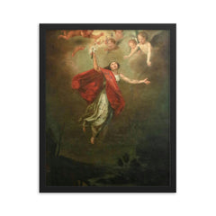 Saint Philomena of Rome framed print on a plain backdrop in size 16"x20".