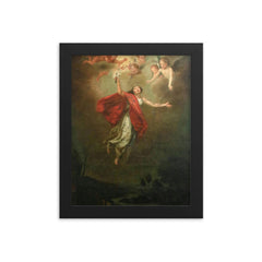 Saint Philomena of Rome framed print on a plain backdrop in size 8"x10".