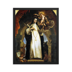 Saint Rose of Lima framed print on a plain backdrop in size 16"x20".