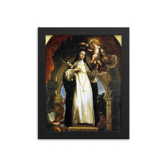 Saint Rose of Lima framed print on a plain backdrop in size 8"x10".