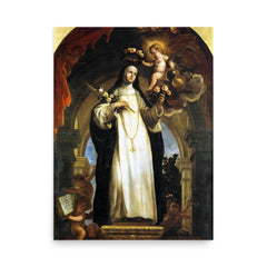 Saint Rose of Lima poster on a plain backdrop in size 18"x24".