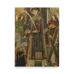 Saint Vincent of Saragossa poster on a plain backdrop in size 18"x24".