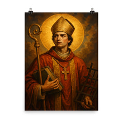 Saint Vincent of Saragossa poster on a plain backdrop in size 8"x10".