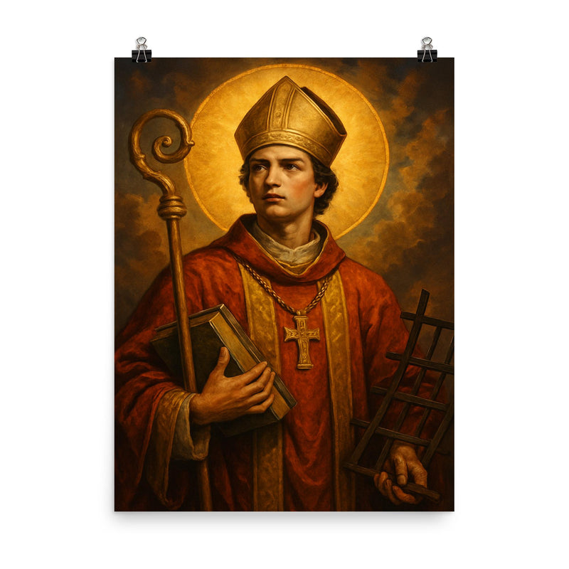 Saint Vincent of Saragossa poster on a plain backdrop in size 8