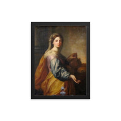 Saint Zita of Lucca framed print on a plain backdrop in size 12"x16".