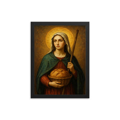 Saint Zita of Lucca framed print on a plain backdrop in size 12"x16".