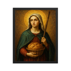 Saint Zita of Lucca framed print on a plain backdrop in size 16"x20".