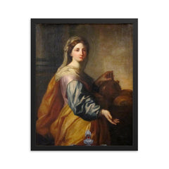 Saint Zita of Lucca framed print on a plain backdrop in size 16"x20".