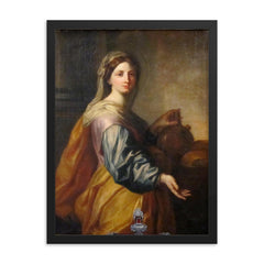 Saint Zita of Lucca framed print on a plain backdrop in size 18"x24".