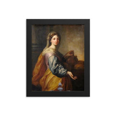 Saint Zita of Lucca framed print on a plain backdrop in size 8"x10".