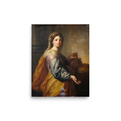 Saint Zita of Lucca poster on a plain backdrop in size 8"x10".