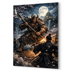 Saito Musashibo Benkei at bridge challenge metal print mockup