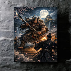 Saito Musashibo Benkei at bridge challenge metal print mockup