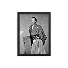 Sakamoto Ryoma framed print on a plain backdrop in size 12"x16".