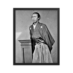 Sakamoto Ryoma framed print on a plain backdrop in size 16"x20".