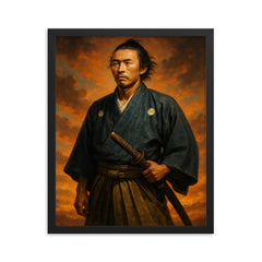 Sakamoto Ryoma framed print on a plain backdrop in size 16"x20".