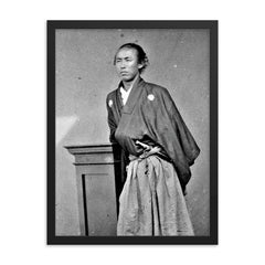 Sakamoto Ryoma framed print on a plain backdrop in size 18"x24".