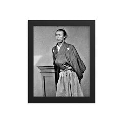 Sakamoto Ryoma framed print on a plain backdrop in size 8"x10".