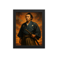 Sakamoto Ryoma framed print on a plain backdrop in size 8"x10".