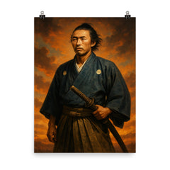 Sakamoto Ryoma poster on a plain backdrop in size 8"x10".
