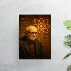 Sakharov in exile with atomic equations poster 7