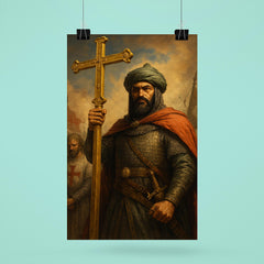 Saladin after Hattin with captured cross poster 6