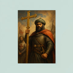 Saladin after Hattin with captured cross poster 8