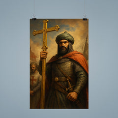 Saladin after Hattin with captured cross poster 9