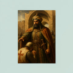 Saladin at Jerusalem gates solemn mercy poster 8