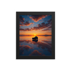 Salar de Uyuni Bolivia framed print on a plain backdrop in size 8"x10".