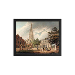 Salisbury Cathedral by Francis Jukes framed print on a plain backdrop in size 12"x16".