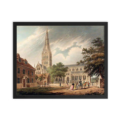 Salisbury Cathedral by Francis Jukes framed print on a plain backdrop in size 16"x20".