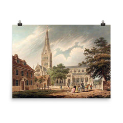 Salisbury Cathedral by Francis Jukes poster on a plain backdrop in size 8"x10".