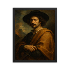 Salvator Rosa framed print on a plain backdrop in size 16"x20".