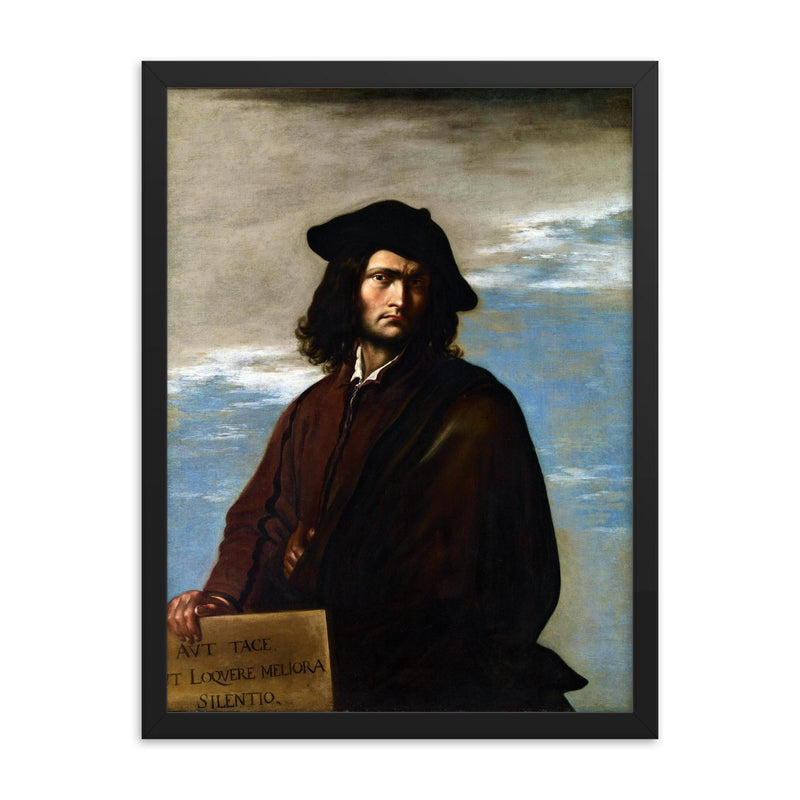 Salvator Rosa framed print on a plain backdrop in size 18