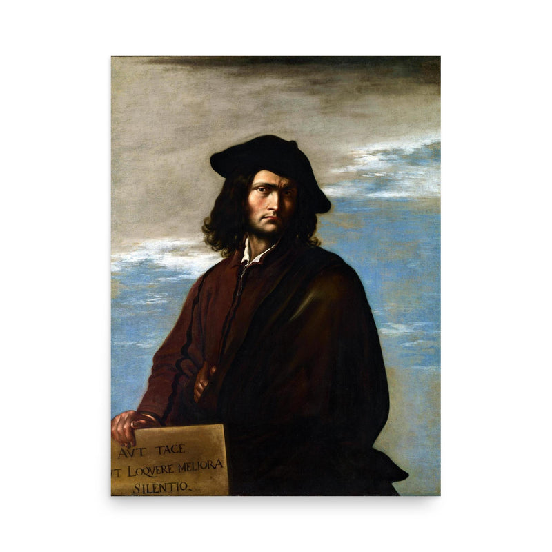 Salvator Rosa poster on a plain backdrop in size 18