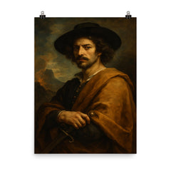 Salvator Rosa poster on a plain backdrop in size 8"x10".