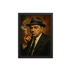 Sam Giancana framed print on a plain backdrop in size 12"x16".