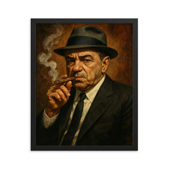 Sam Giancana framed print on a plain backdrop in size 16"x20".