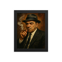 Sam Giancana framed print on a plain backdrop in size 8"x10".