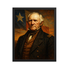 Sam Houston framed print on a plain backdrop in size 16"x20".