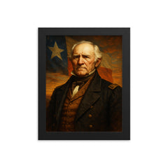 Sam Houston framed print on a plain backdrop in size 8"x10".